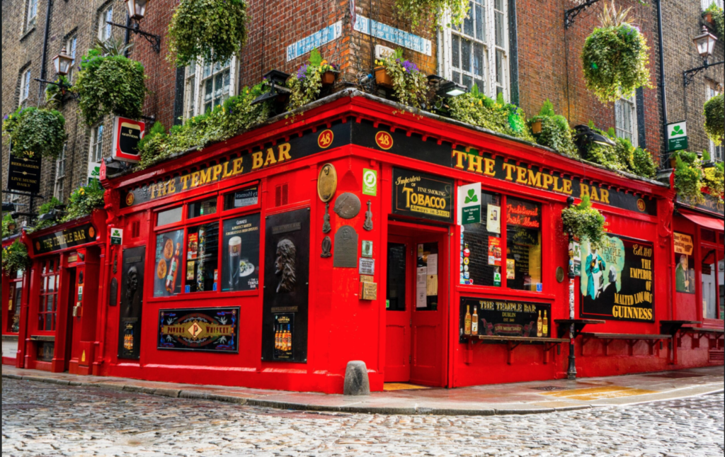 the Temple Bar in Dublin, Ireland
