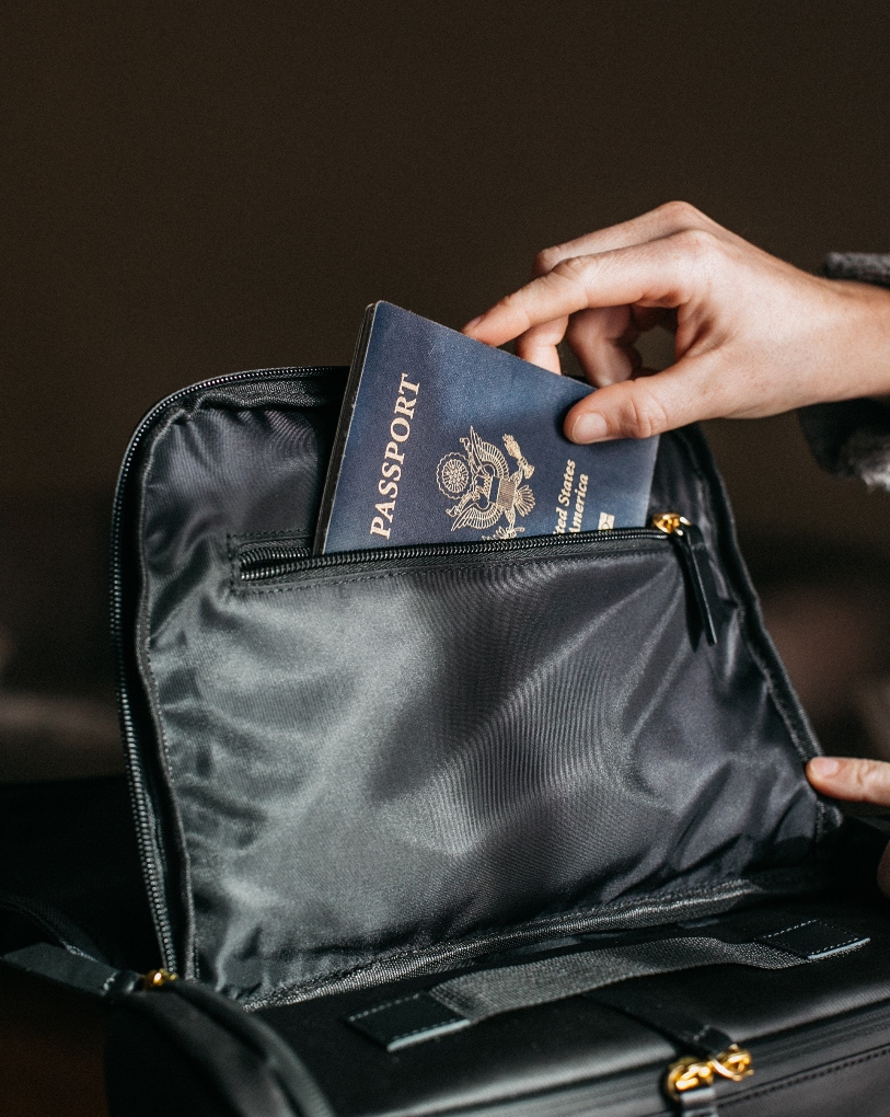 passport in a bag