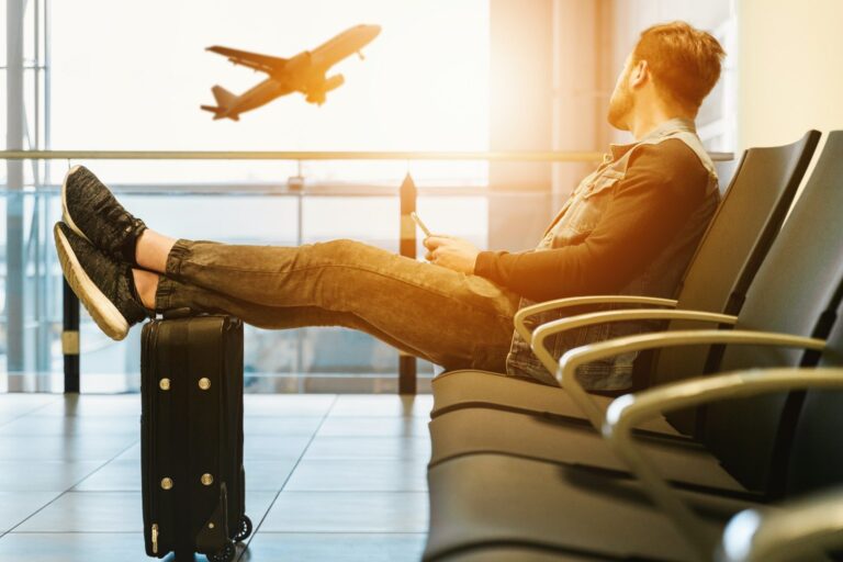 airplane, airport, traveler, luggage, flying