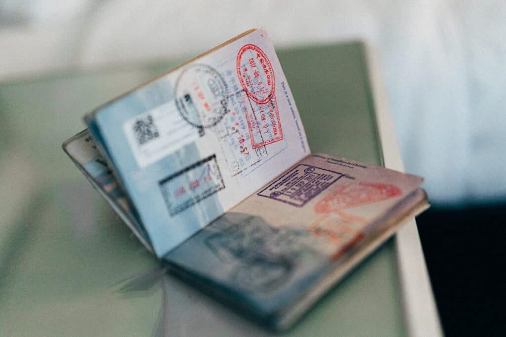 a passport with many stamps in it