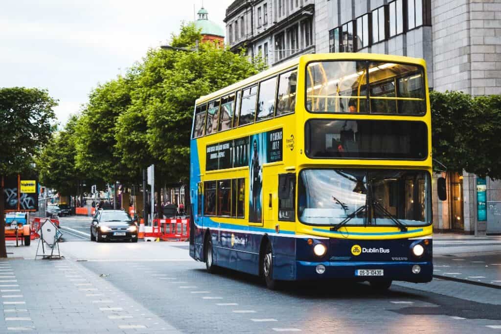 an Irish bus in Dublin