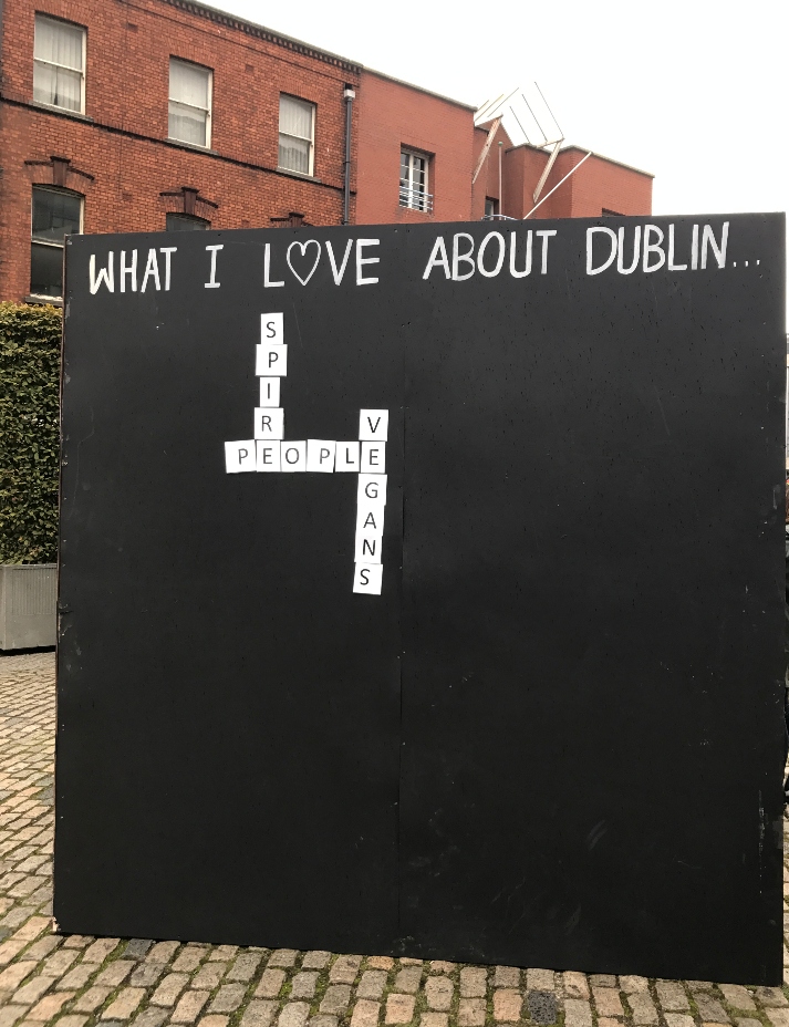 "What I love about Dublin" sign in Ireland