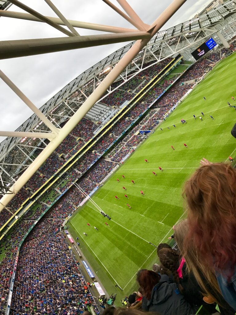 a rugby game in Dublin