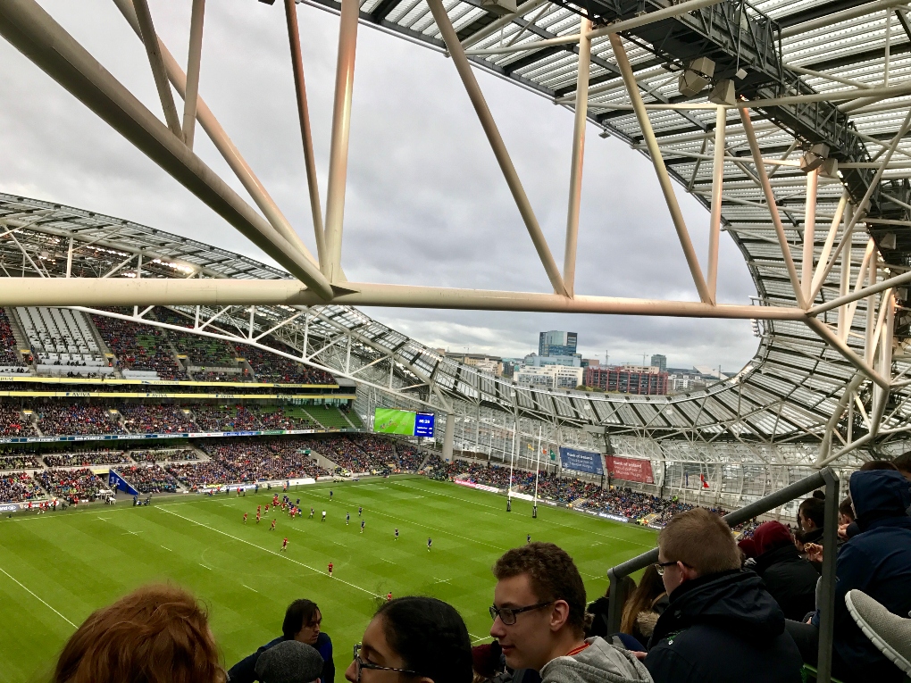 rugby game in Dublin