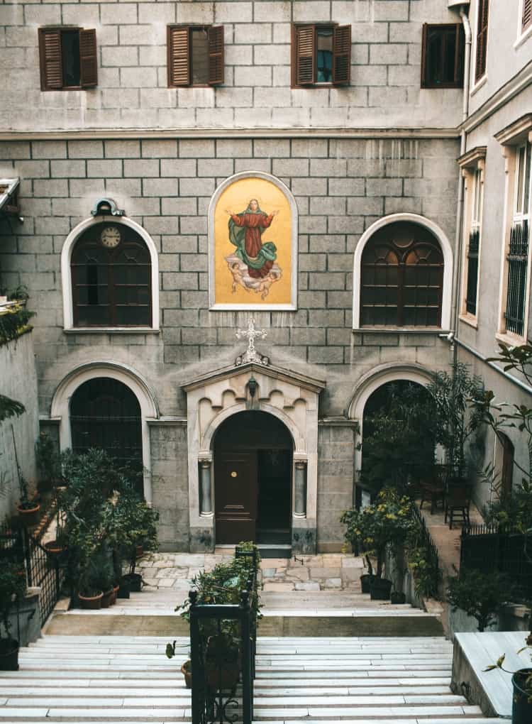 the courtyard of a church in Dublin