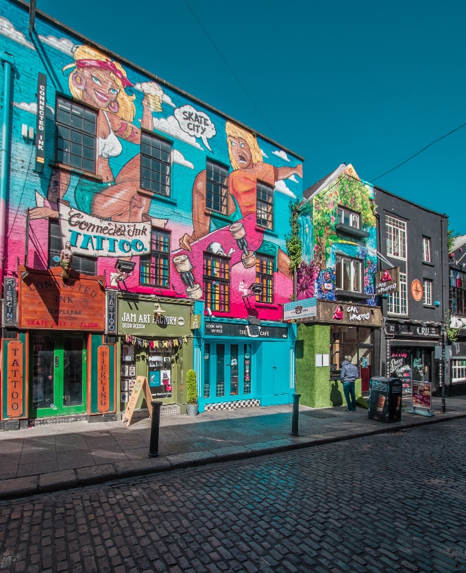 colorful buildings in Dublin