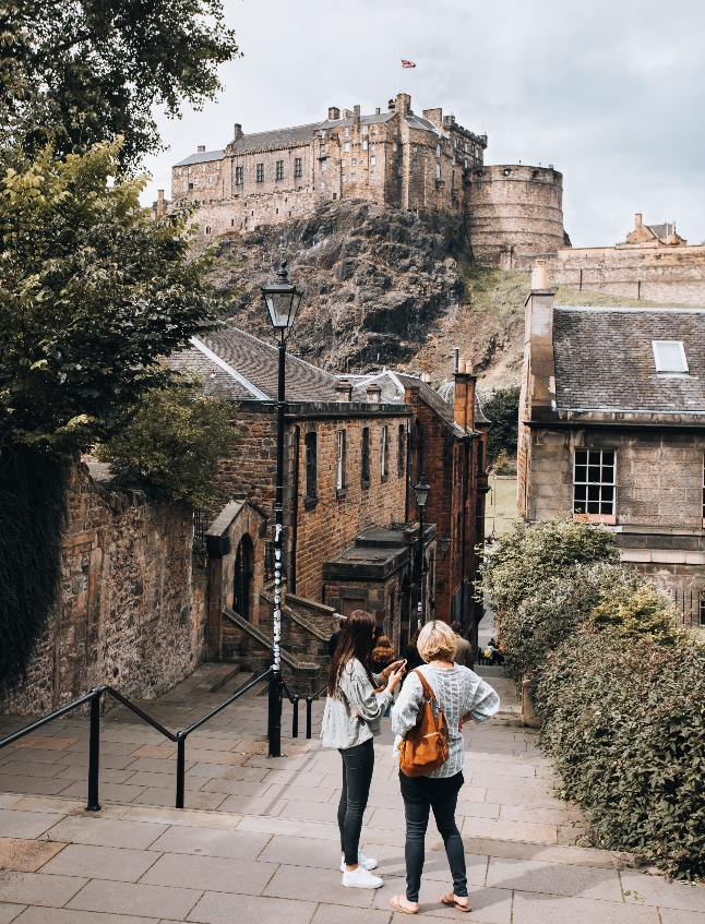 two girls in Edinburgh, Scotland