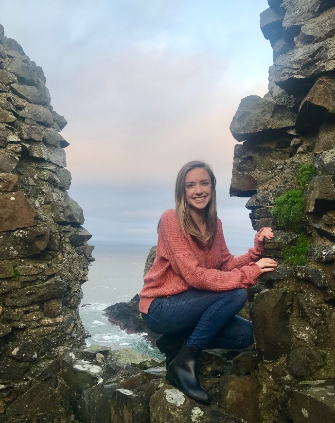 climbing on rocks in Ireland