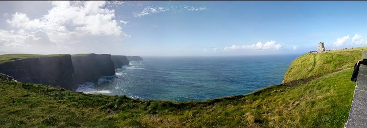 panoramic shot of Cliffs of Moher