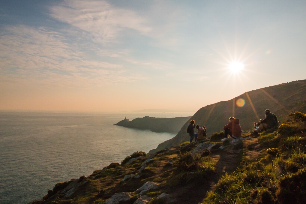 group of people on the Howth Cliff Walk