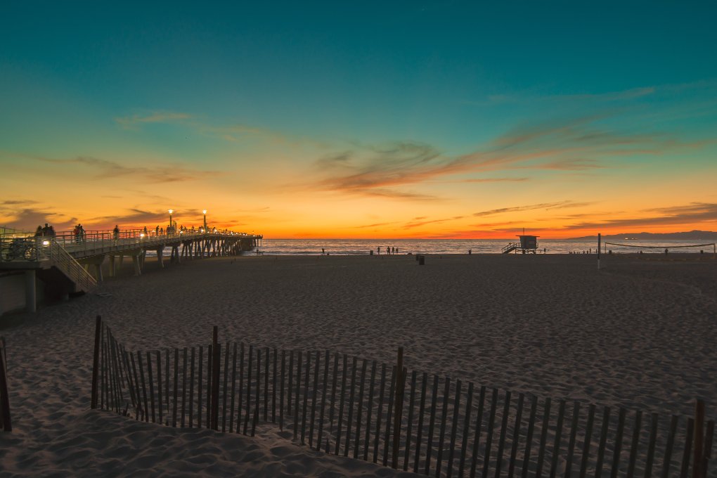 Hermosa Beach, CA at sunset