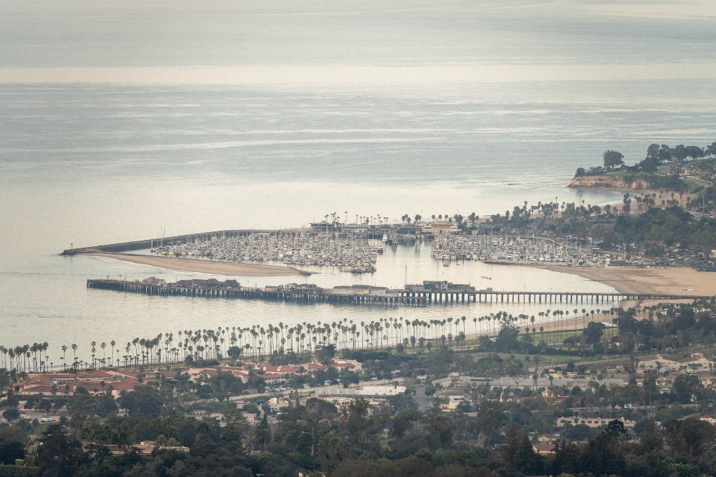 aerial shot of Santa Barbara beaches