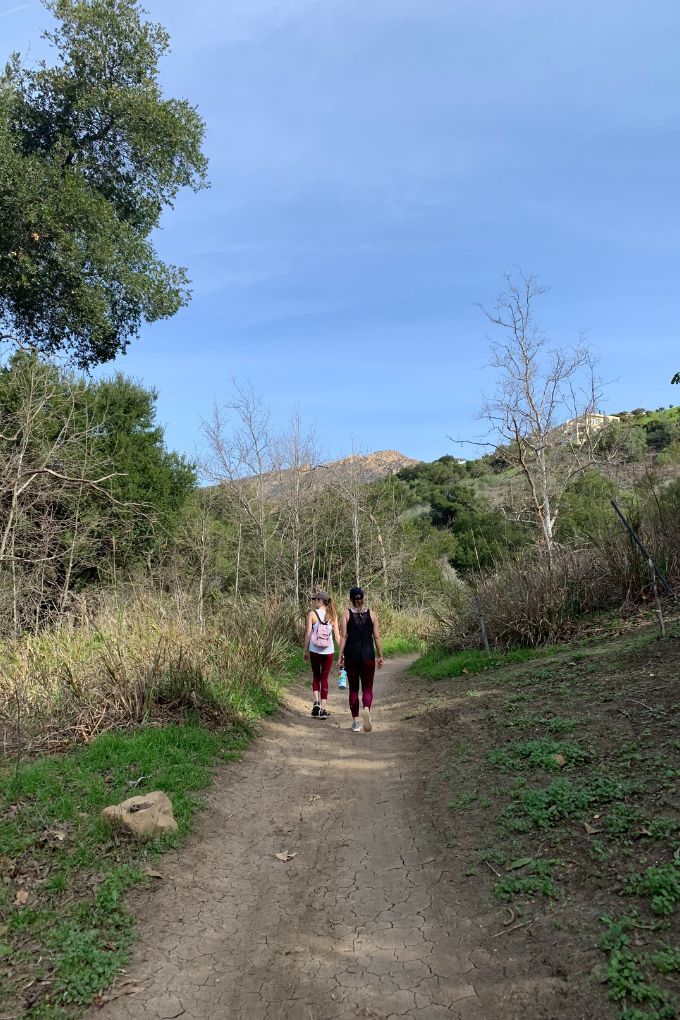 walking on a trail in the Santa Barbara hills