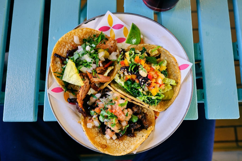 a plate of tacos