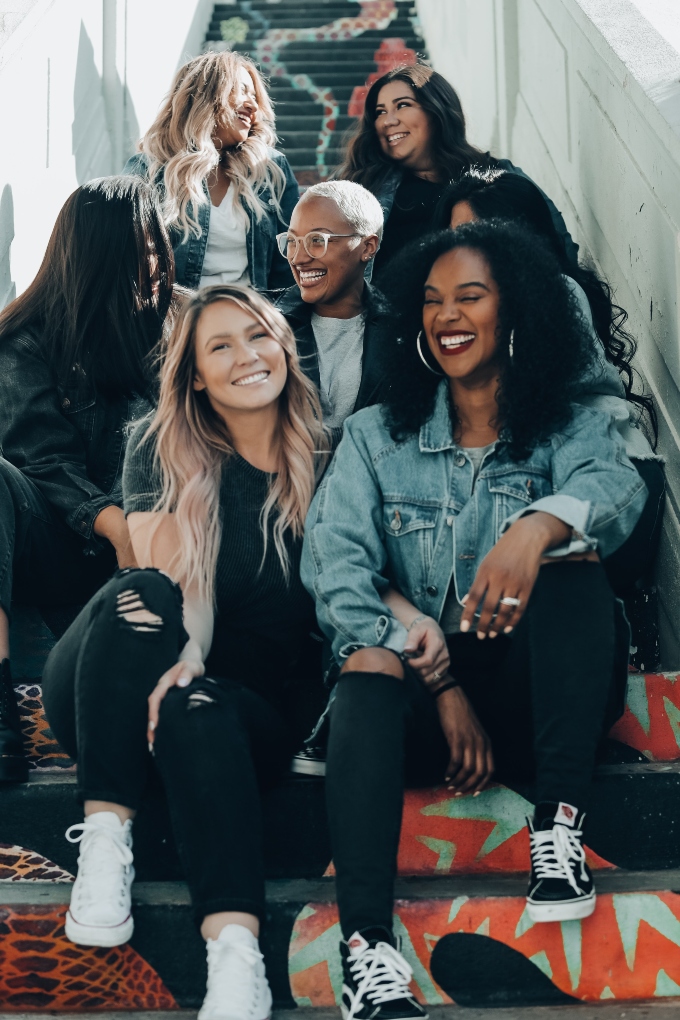 a group of smiling women