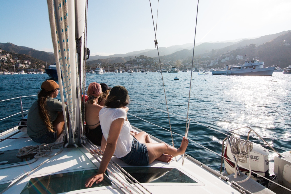 people on a boat in Catalina Island
