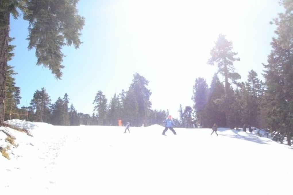 my family skiing in California