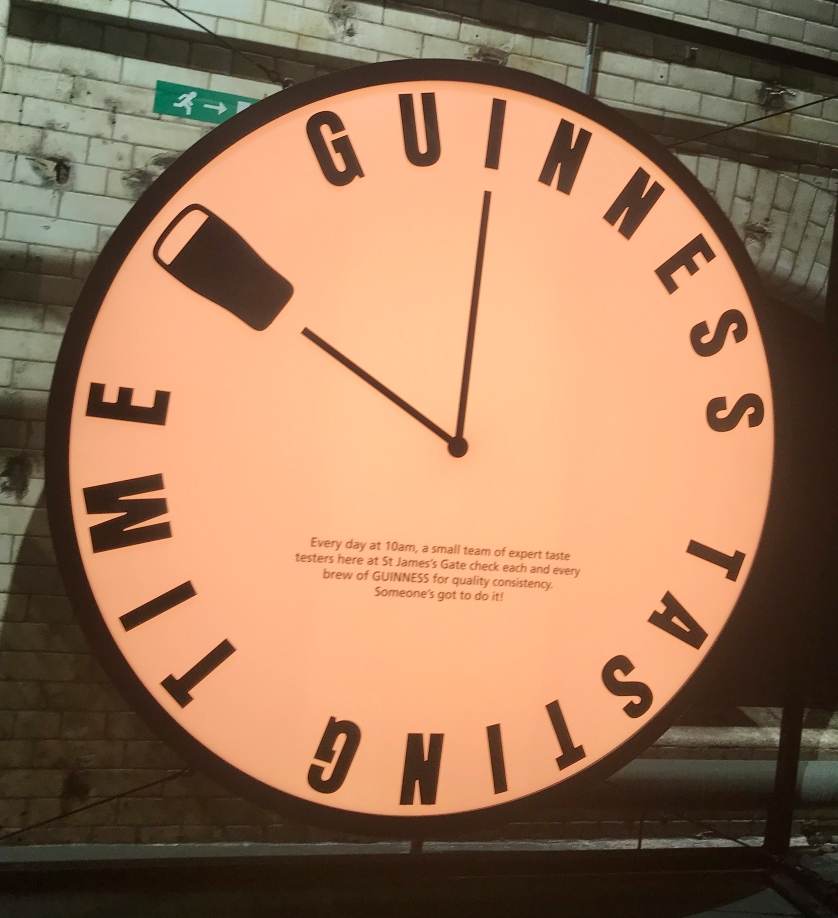 Guinness Tasting Time sign from the tour