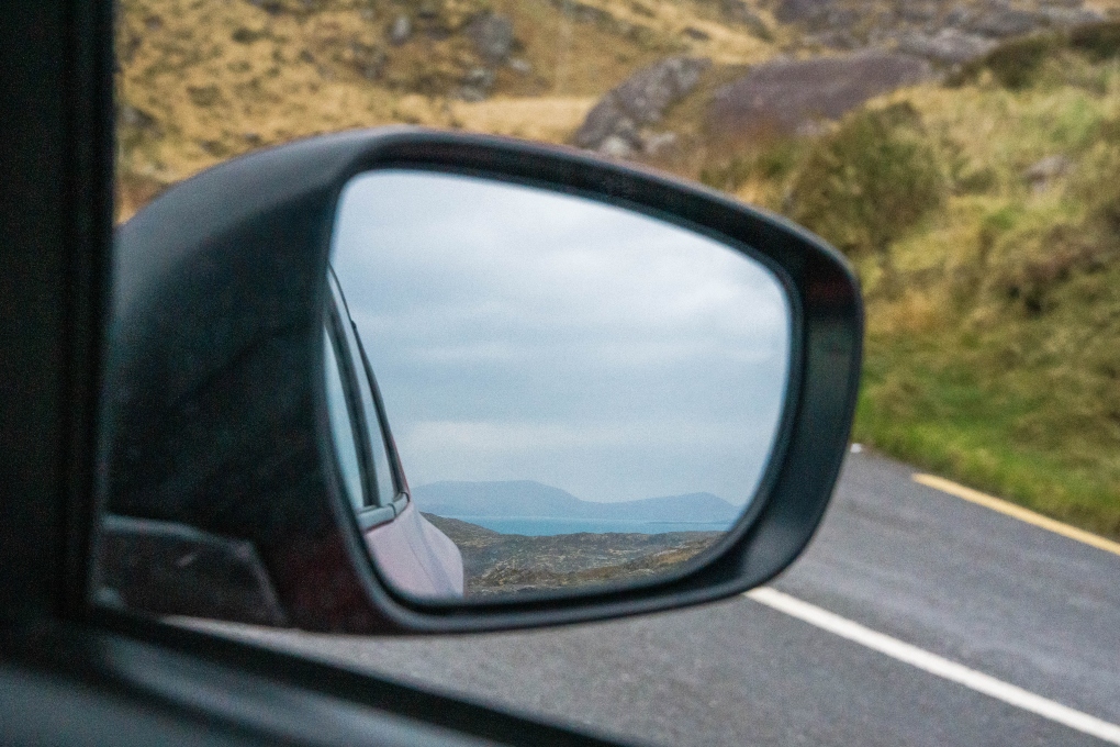 driving a car through the Ring of Kerry