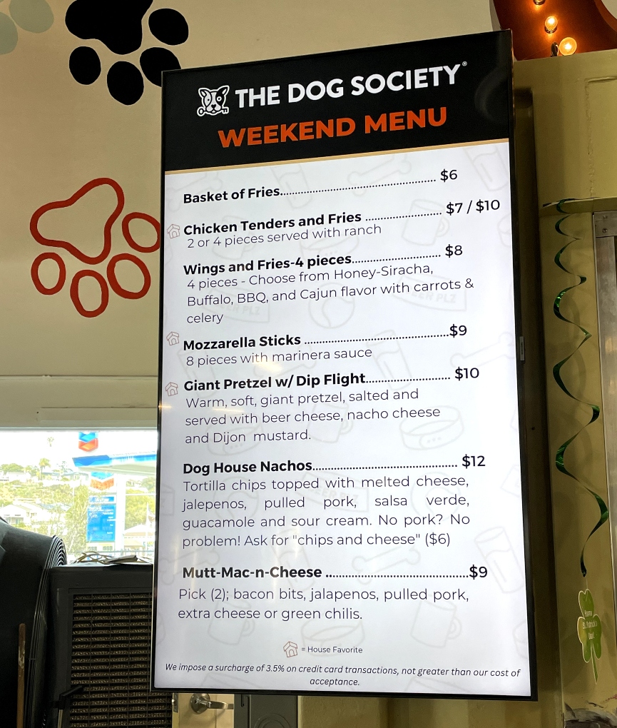 weekend menu @ Dog Society