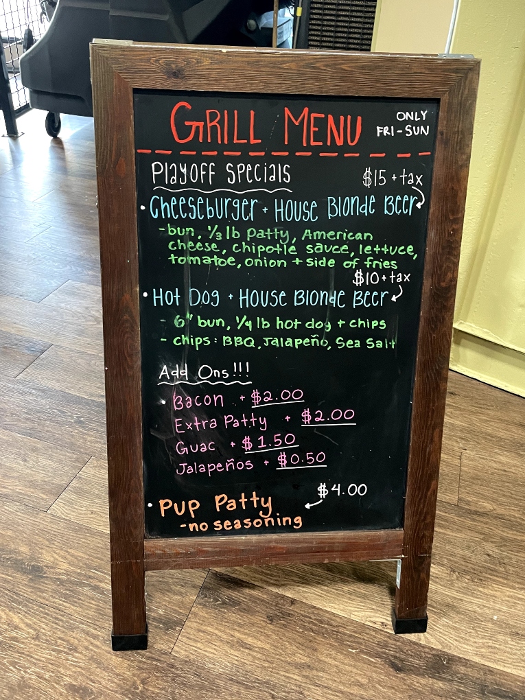 weekend grill menu @ Dog Society San Diego