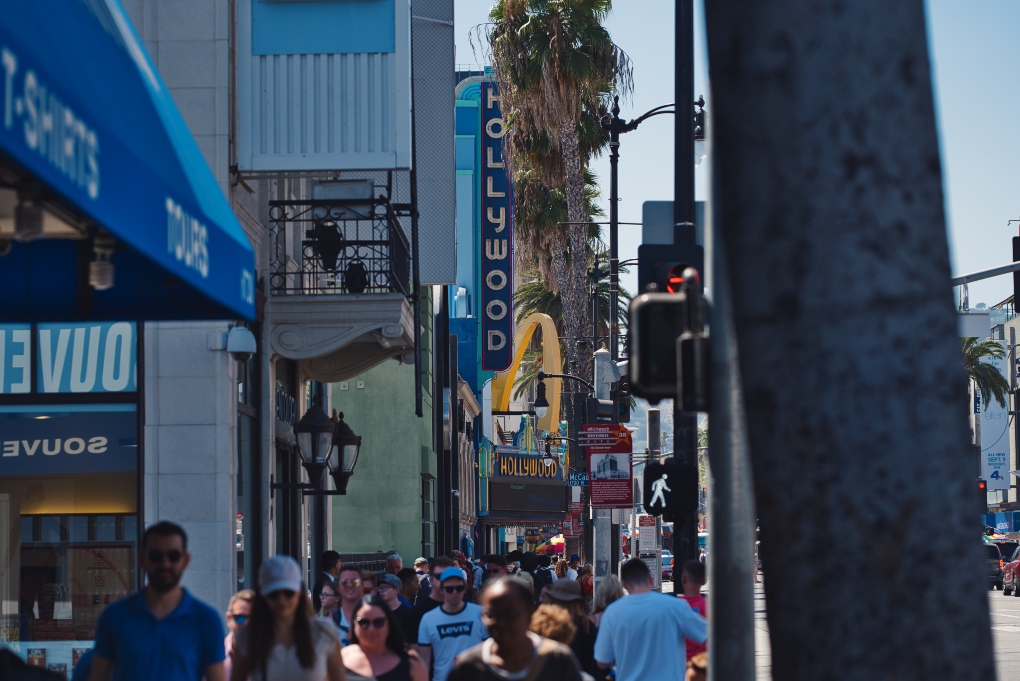 busy Hollywood street