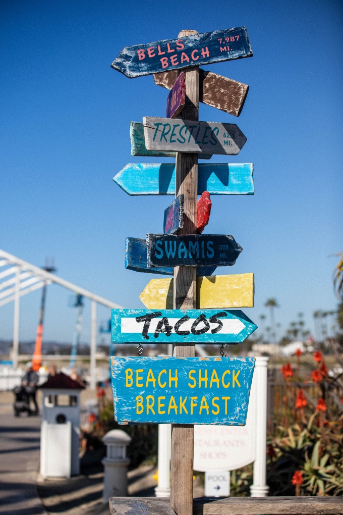 a sign listing San Diego's popular neighborhoods