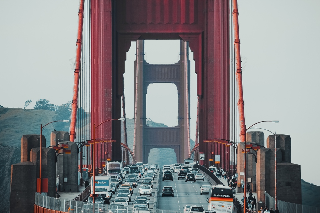 Golden Gate bridge traffic