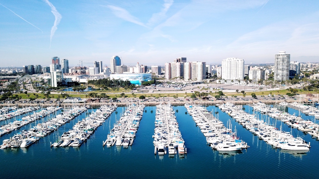 Long Beach harbor aerial shot