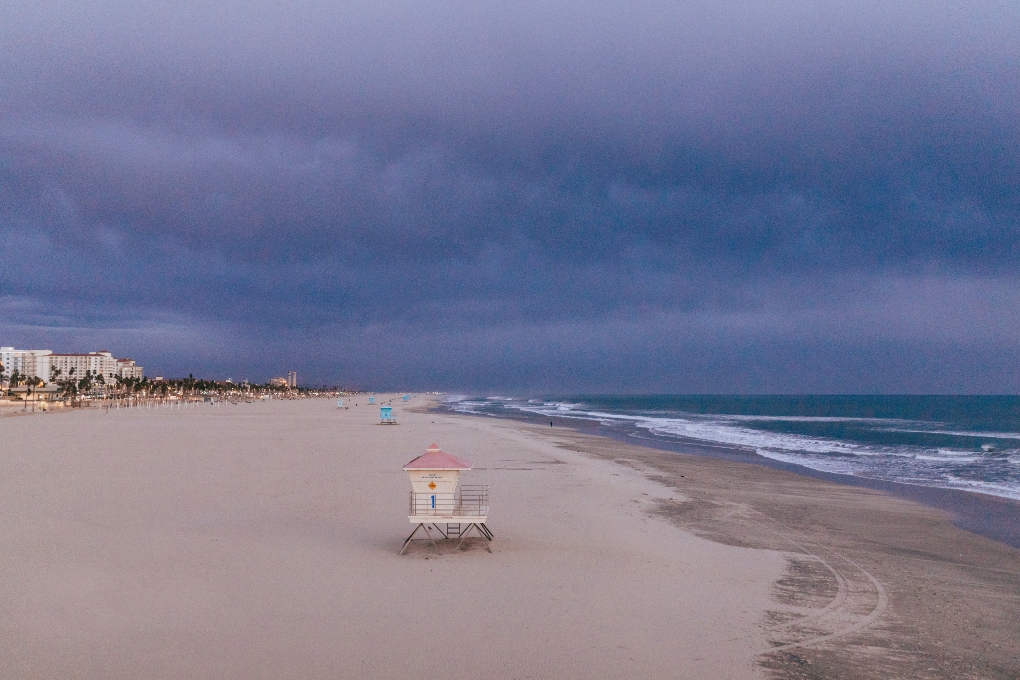 Huntington Beach on a stormy day