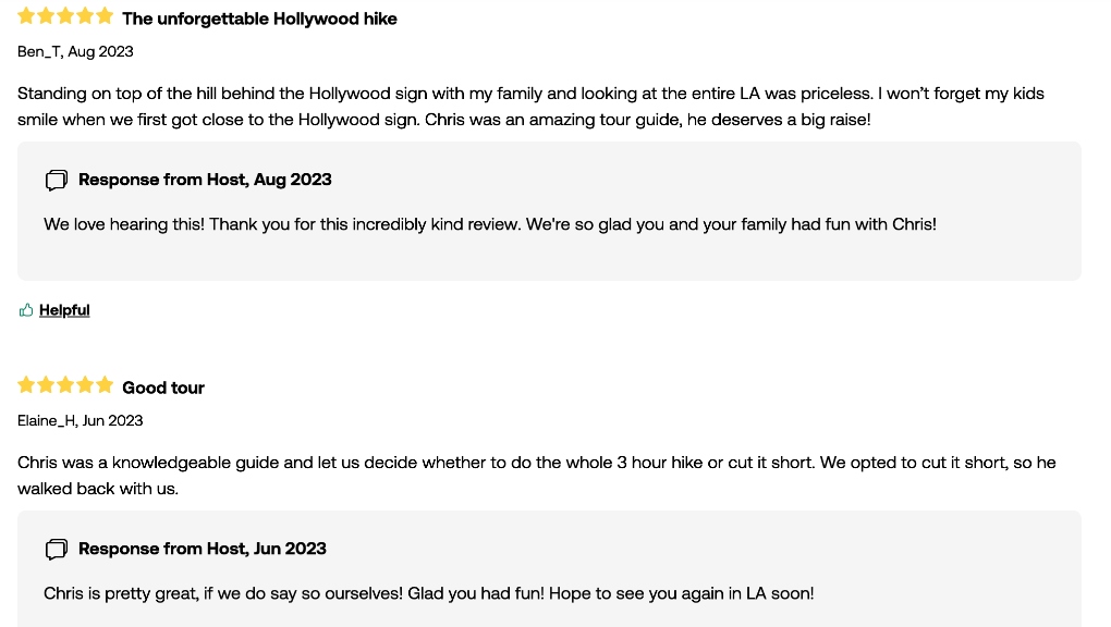 Hollywood sign hike reviews on Viator