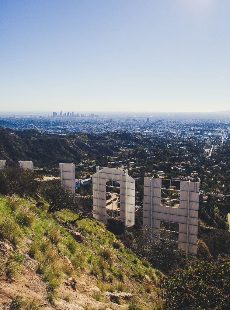 view from the back of the Hollywood sign
