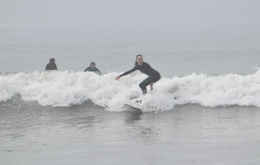 winter surfing in CA