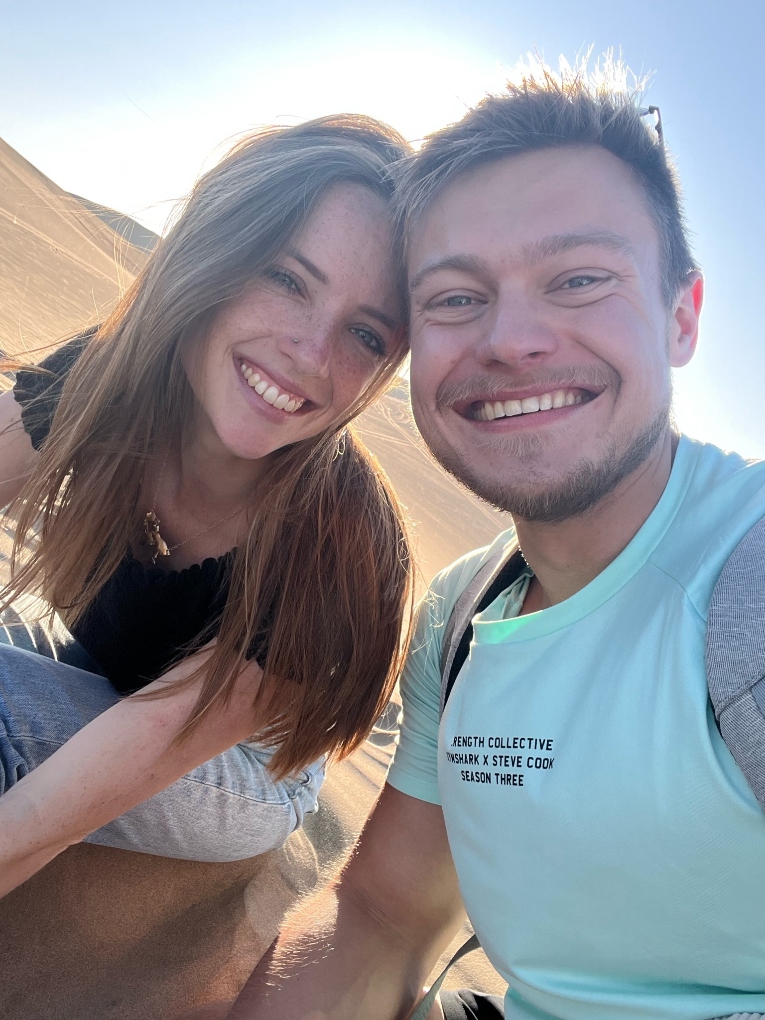 Janelle and Peter in Huacachina, Peru